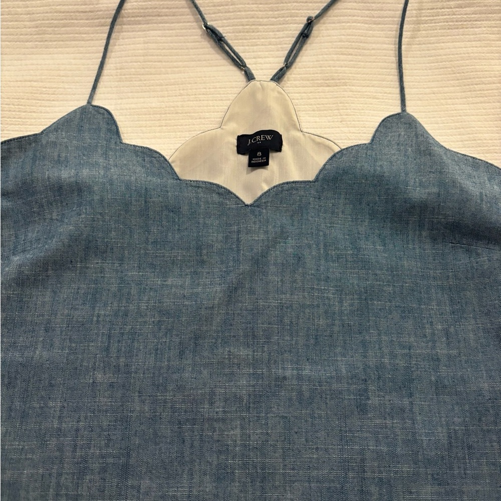 Blue Scallop-Edge Women's Top - Picture 2 of 8